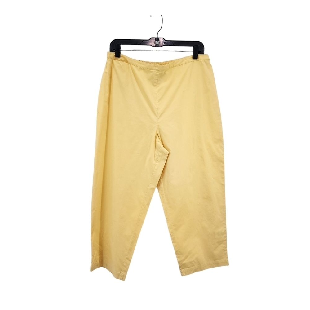 Eileen Fisher Women's Cotton Straight Leg Cropped Pants - L